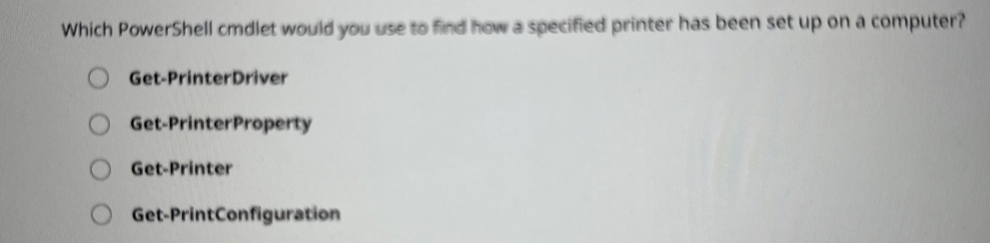 Which PowerShell cmalet would you use to find how