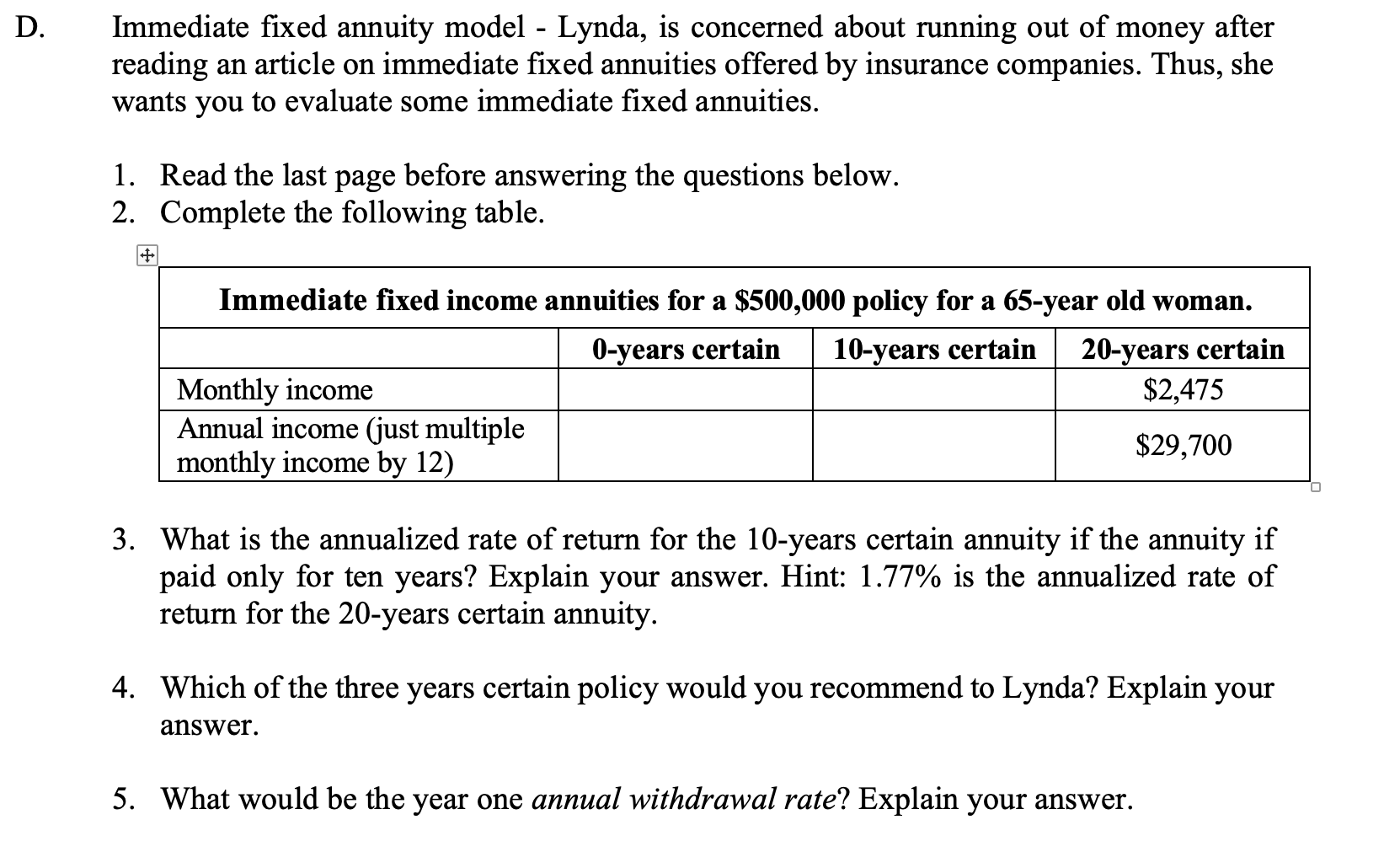 read the first page and answer the 2nd page. D.