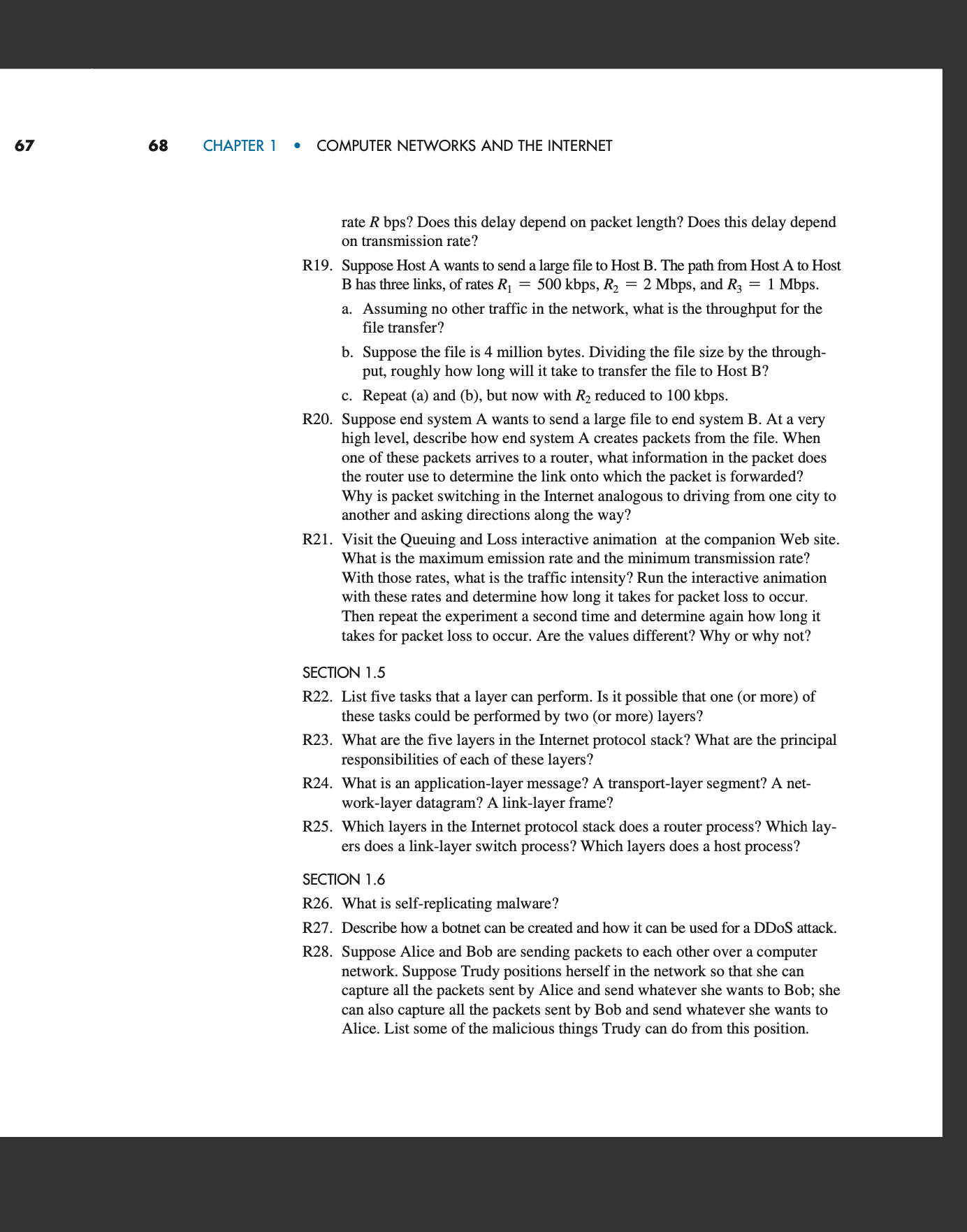 rate R bps ? Does this delay depend on packet