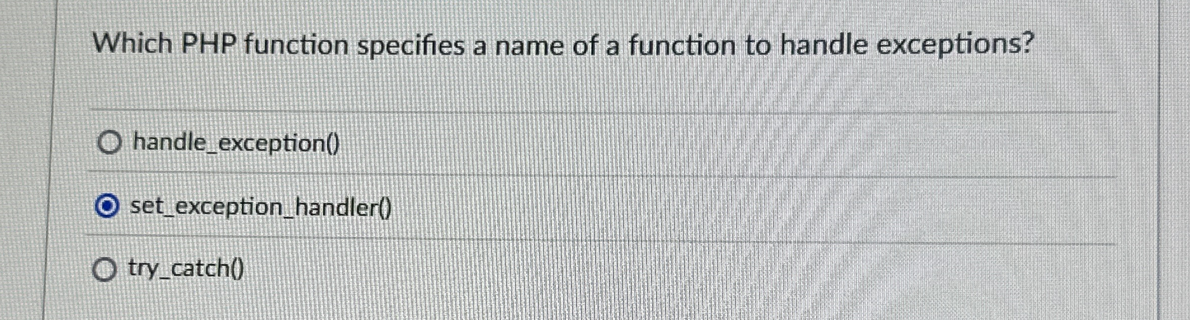 Which PHP function specifies a name of a function
