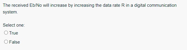The received E b ? No will increase by increasing