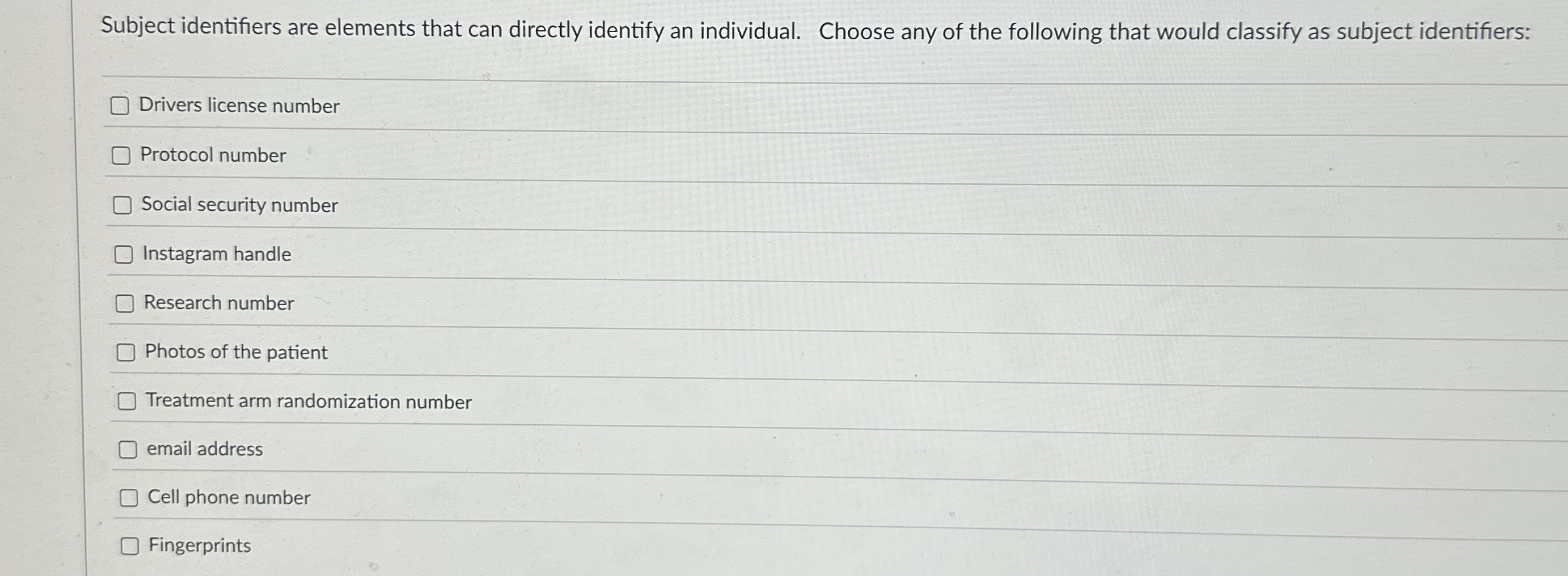 Subject identifiers are elements that can