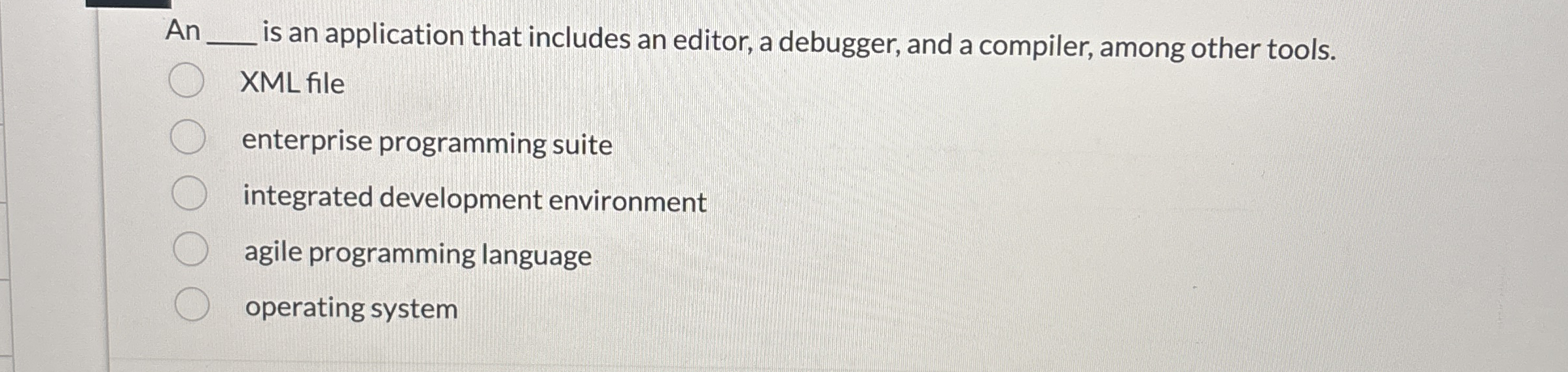 An is an application that includes an editor, a