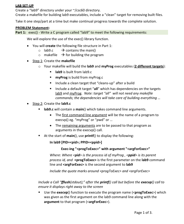 LABSET - UP Create a "lab 9 " directory under