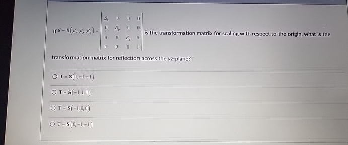 If S - S ( s , 3 , z ) = [ z 0 0 0 0 y 0 0 0 0 z