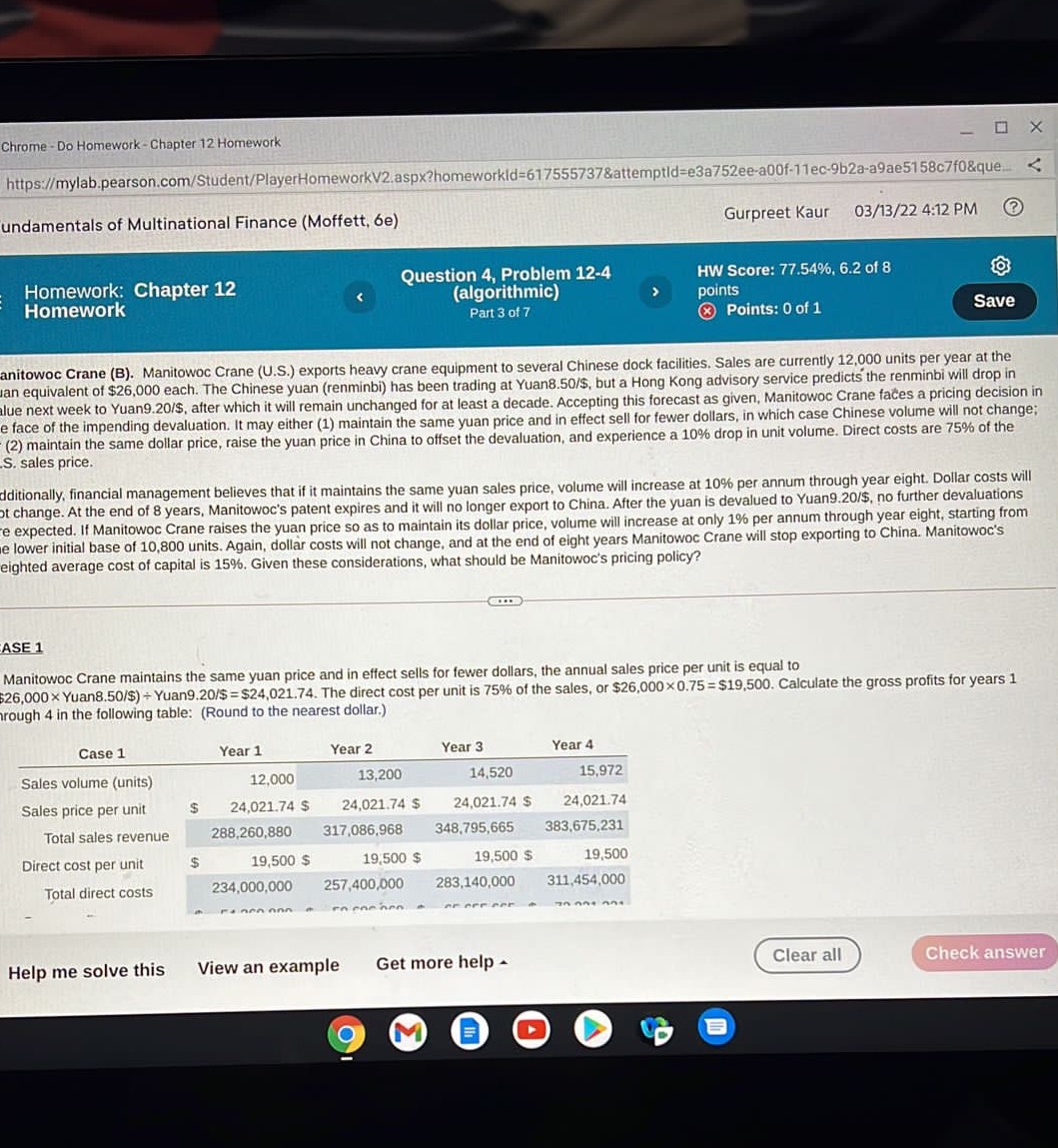 Chrome - Do Homework - Chapter 12 Homework X