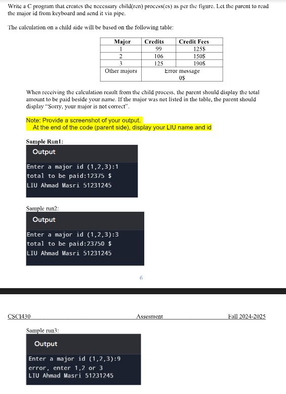 Write a C program that creates the necessary