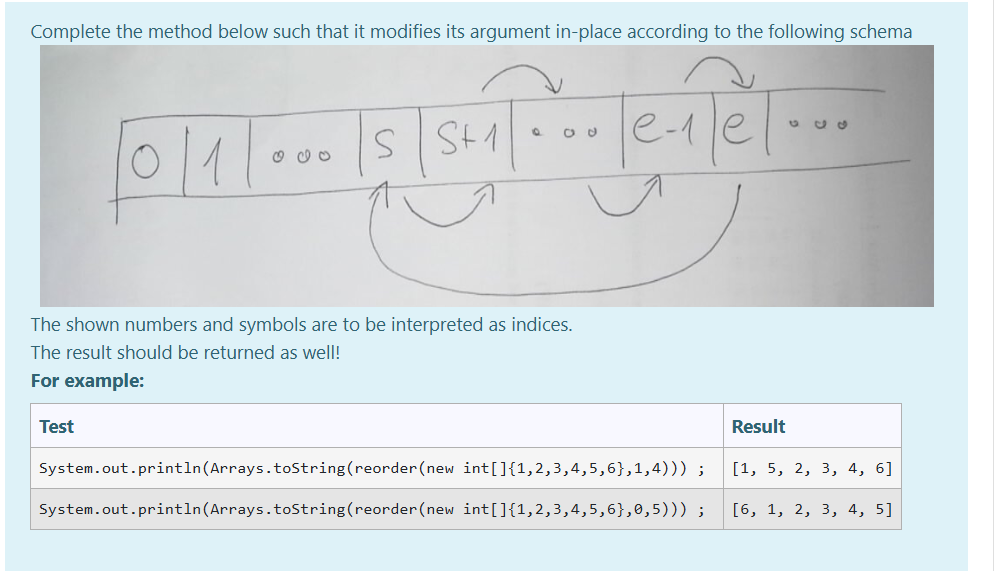 Complete the method below such that it modifies