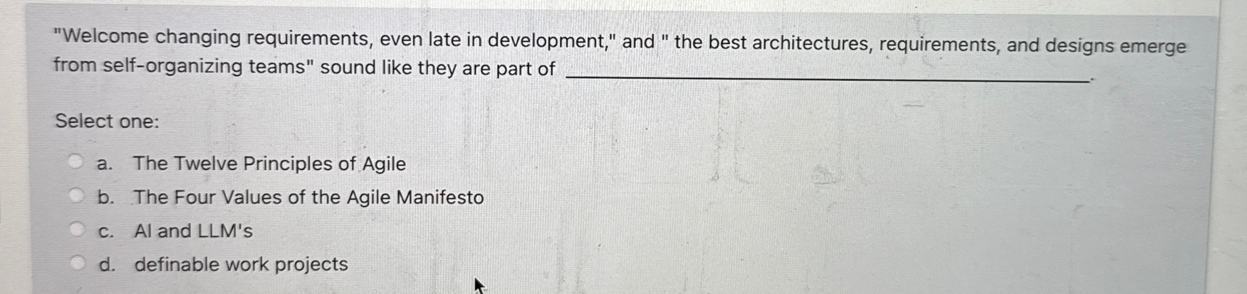 "Welcome changing requirements, even late in