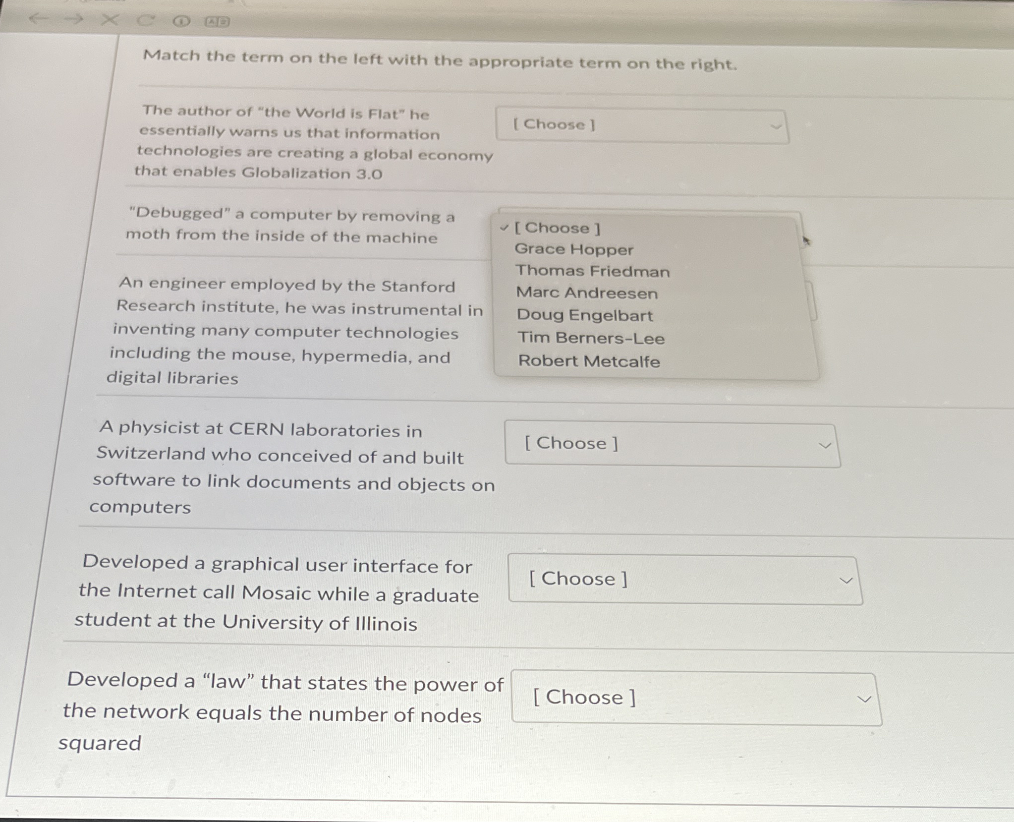 Match the term on the left with the appropriate