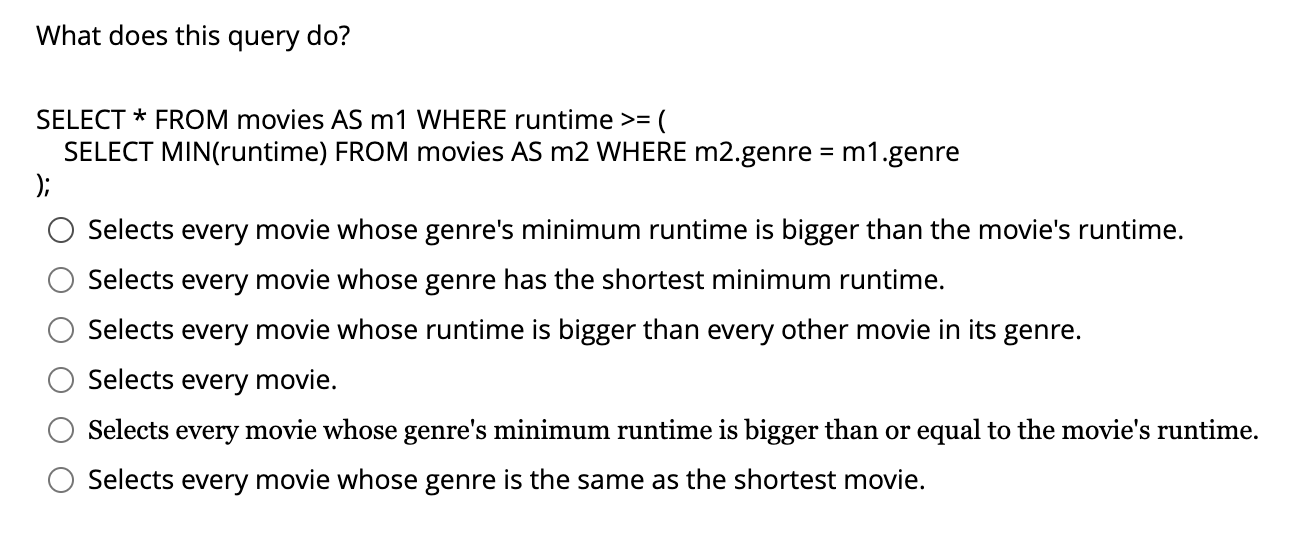What does this query do ? SELECT * FROM movies AS