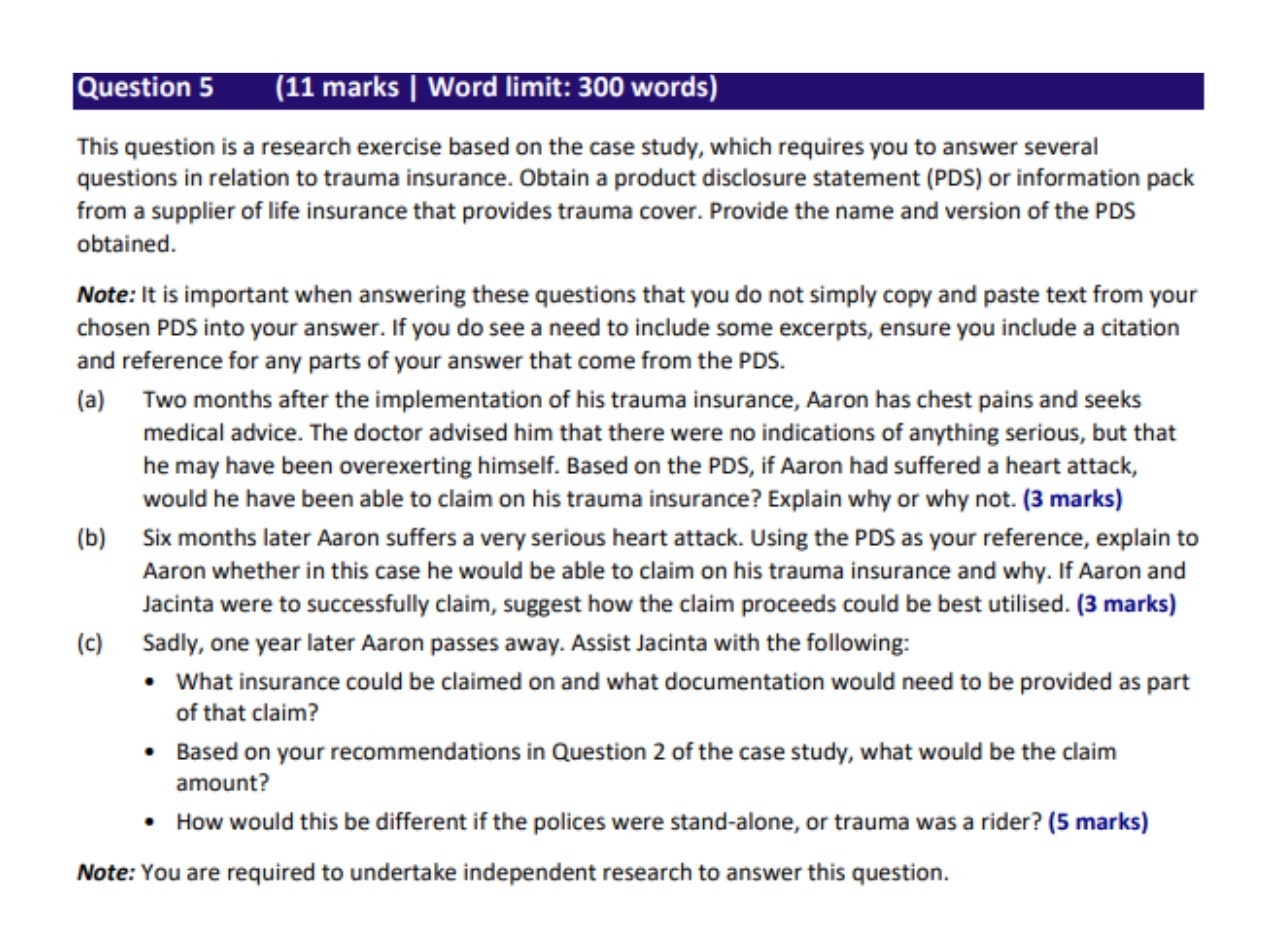 Question 5 (11 marks | Word limit: 300 words]