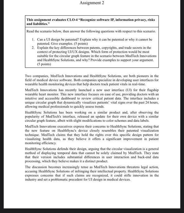 Assignment 2 This assignment evaluates CLO - 4