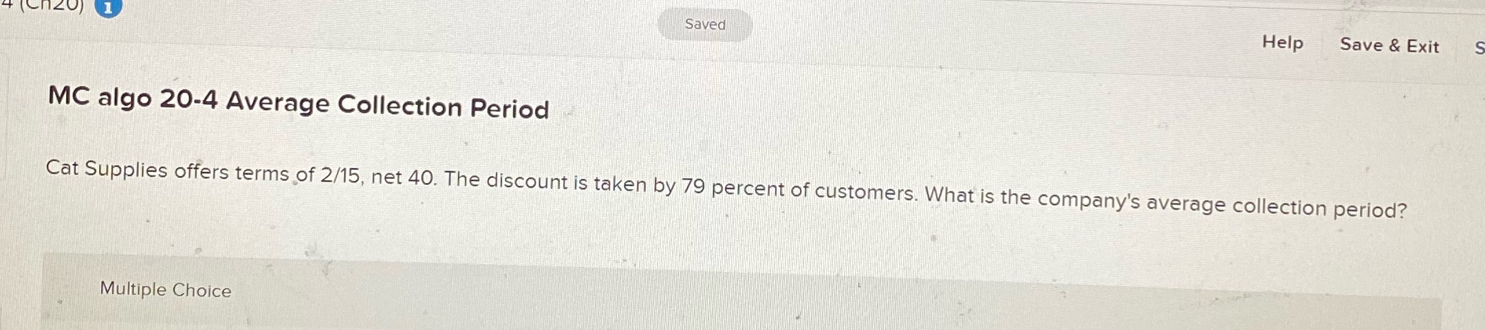 Saved Help Save & Exit MC algo 20-4 Average