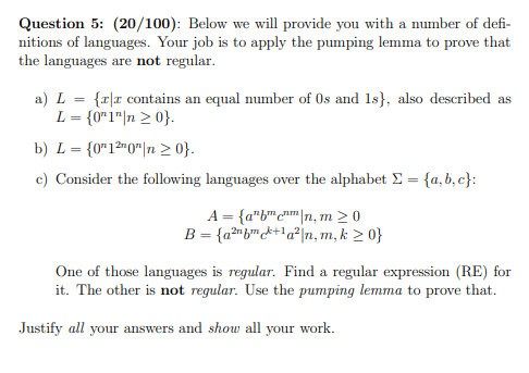 Question 5 : ( 2 0 1 0 0 ) : Below we will