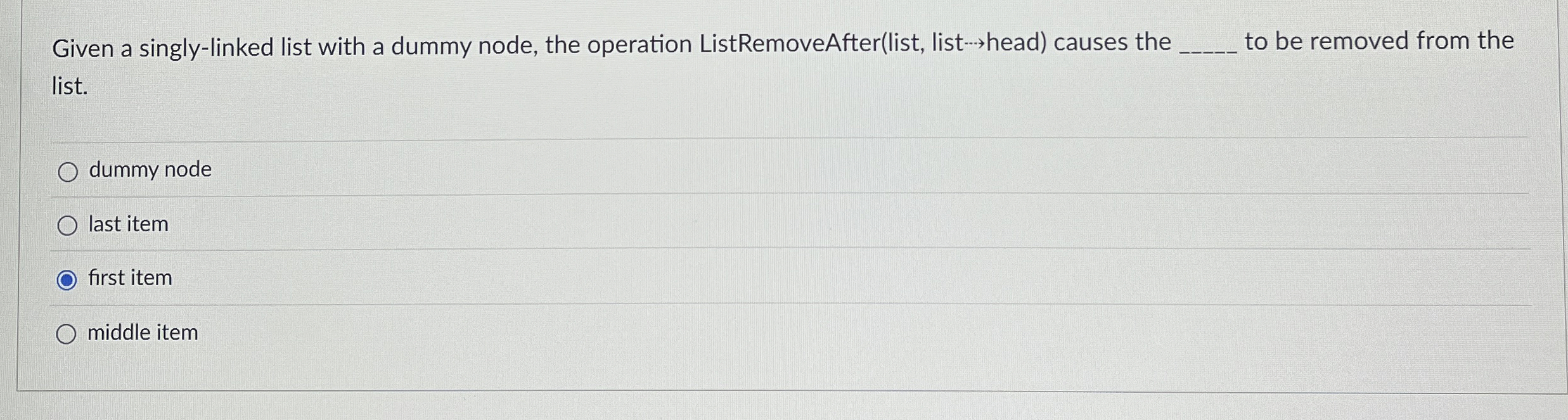 Given a singly - linked list with a dummy node,