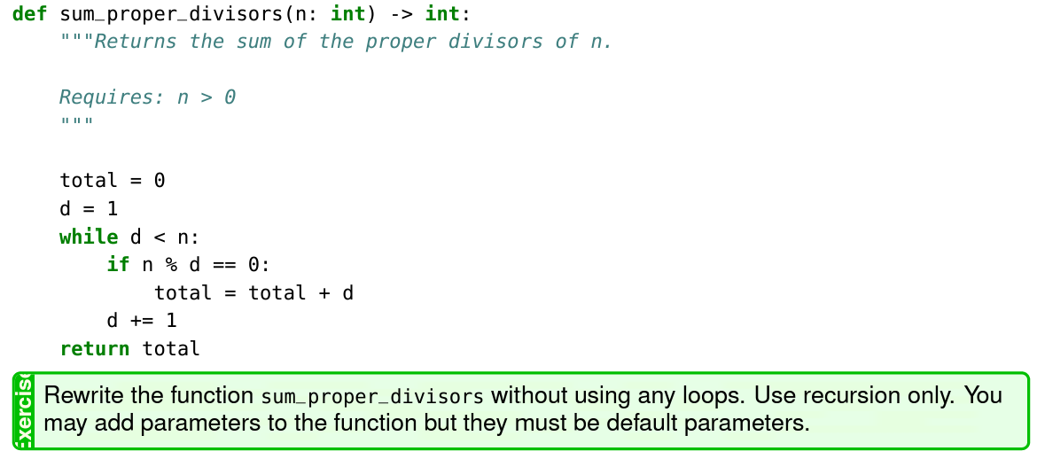 python code ` ` ` def sum _ proper _ divisors (