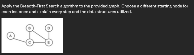 Apply the Breadth - First Search algorithm to the