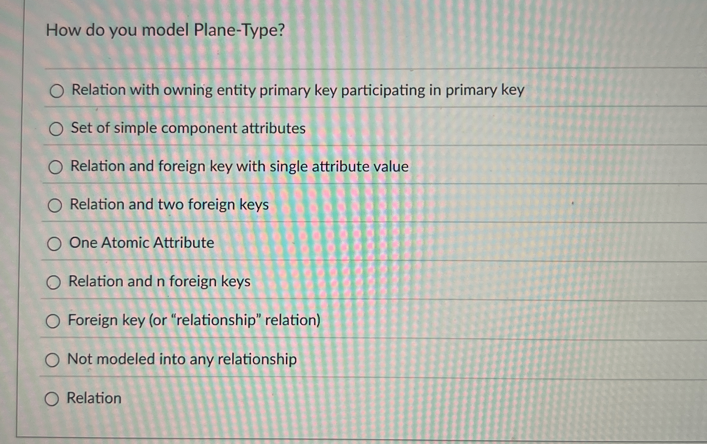 How do you model Plane - Type? Relation with