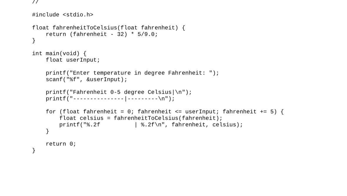 Using your earlier C program for conversion of