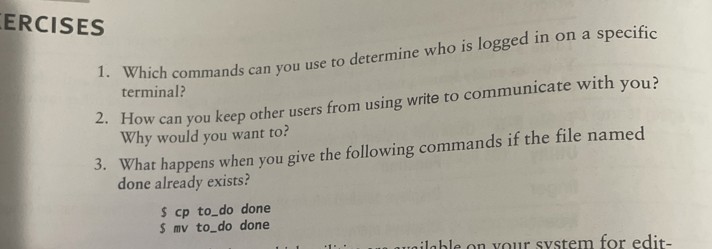 ERCISES Please answer questions 1 & 3 only please