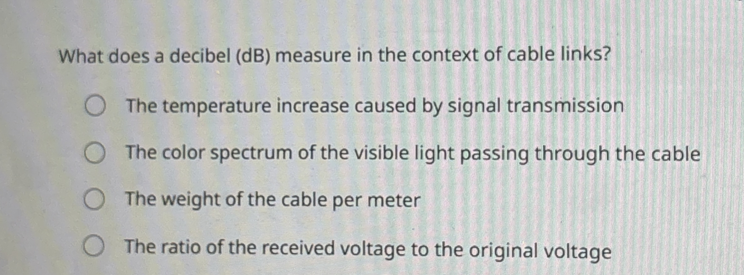 What does a decibel ( d B ) measure in the