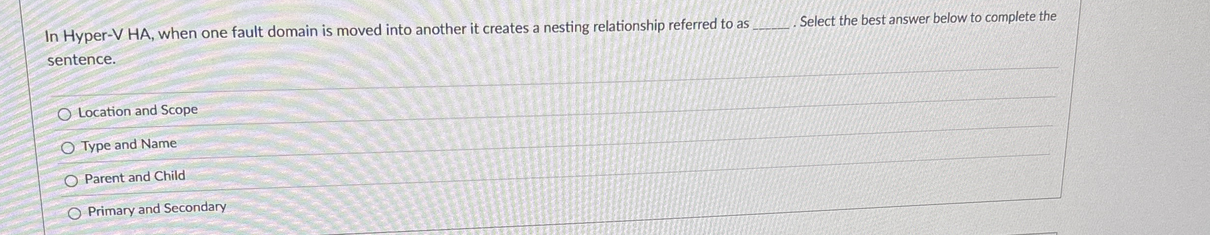 In Hyper - V HA , when one fault domain is moved