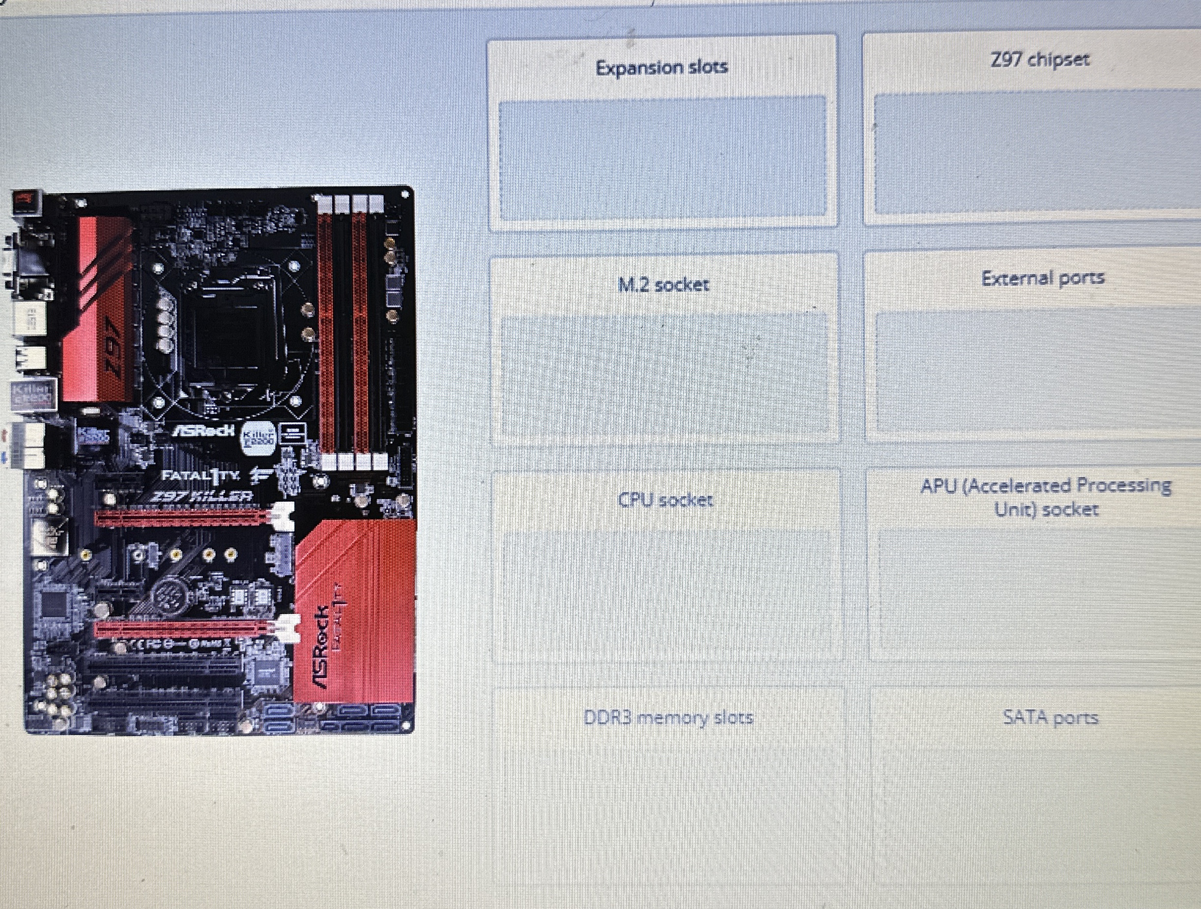 Label the major chipset architecture components
