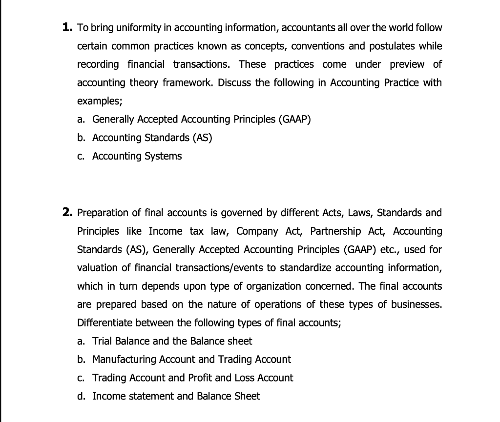 Question: Really need help in this Questions 1.