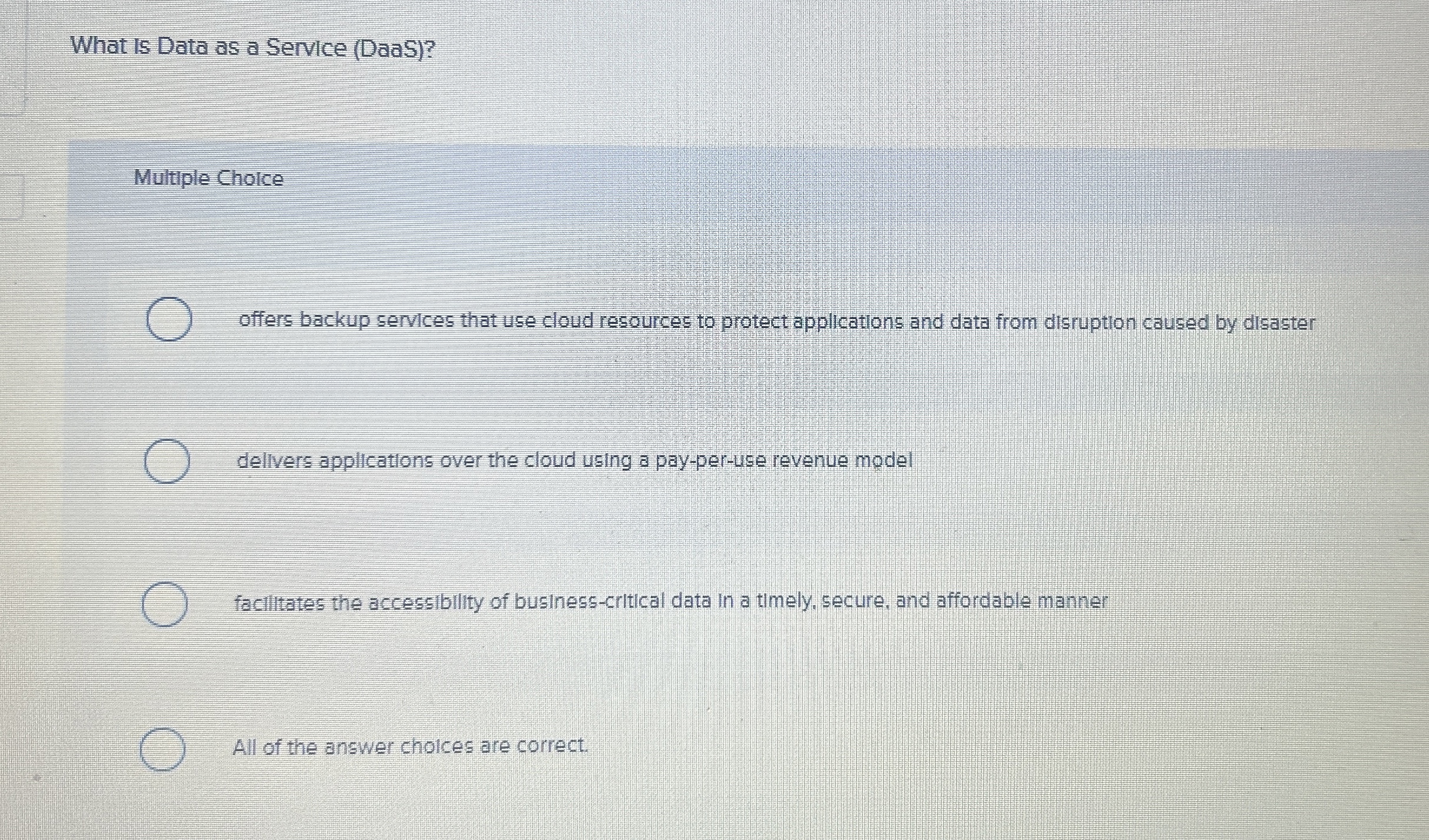 What is Data as a Service ( DaaS ) ? Multiple