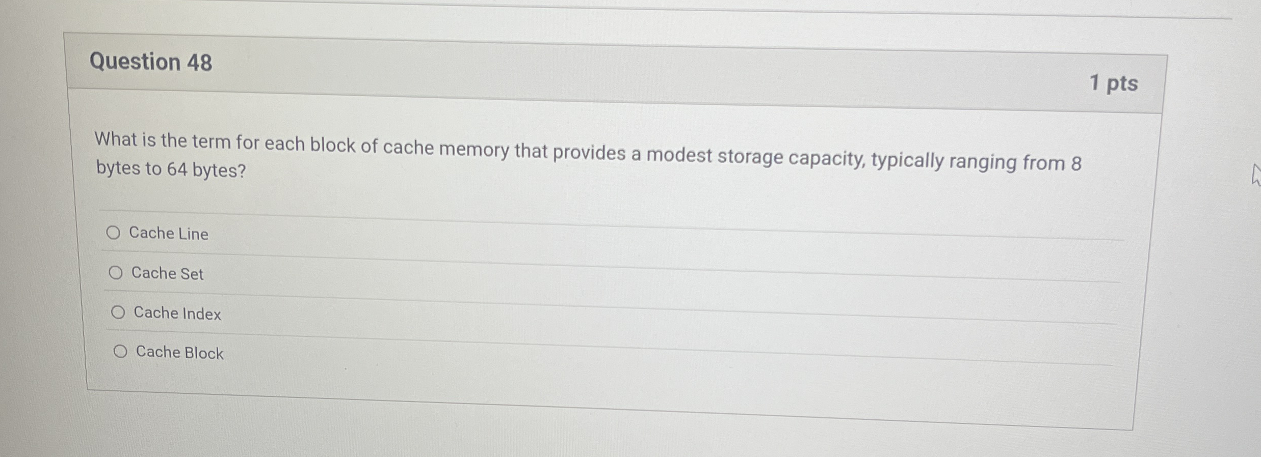 Question 4 8 What is the term for each block of