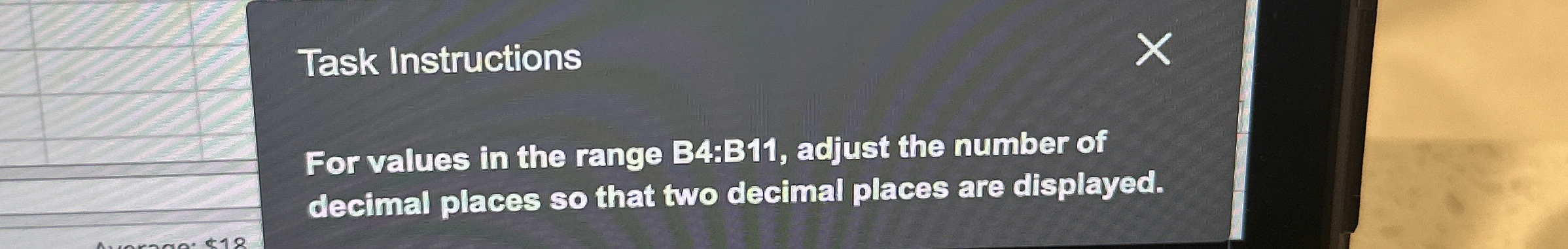 Task Instructions For values in the range 3 4 : 3