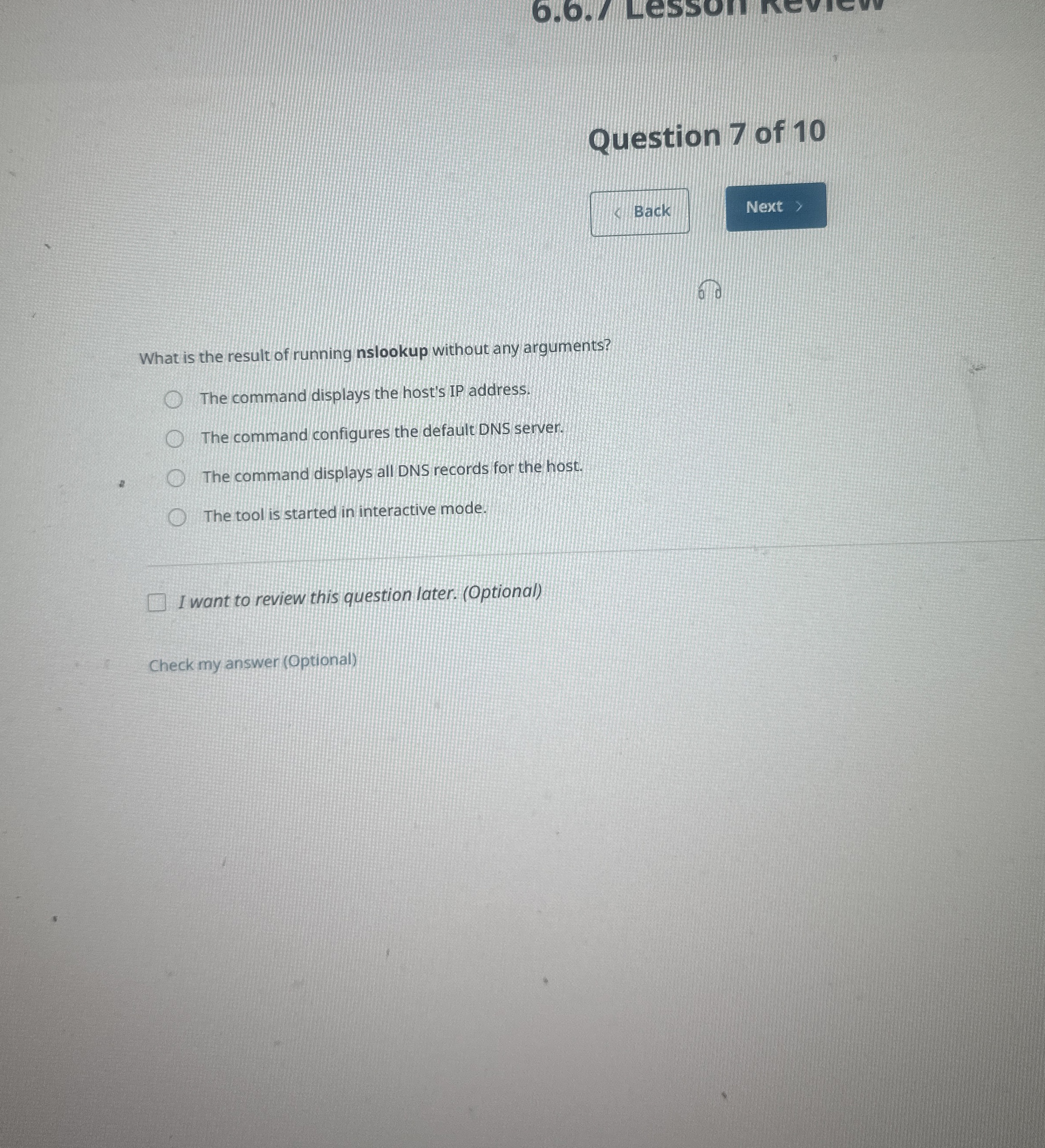 6 . 6 . C s ss n 5 Question 7 of 1 0 6 0 What is