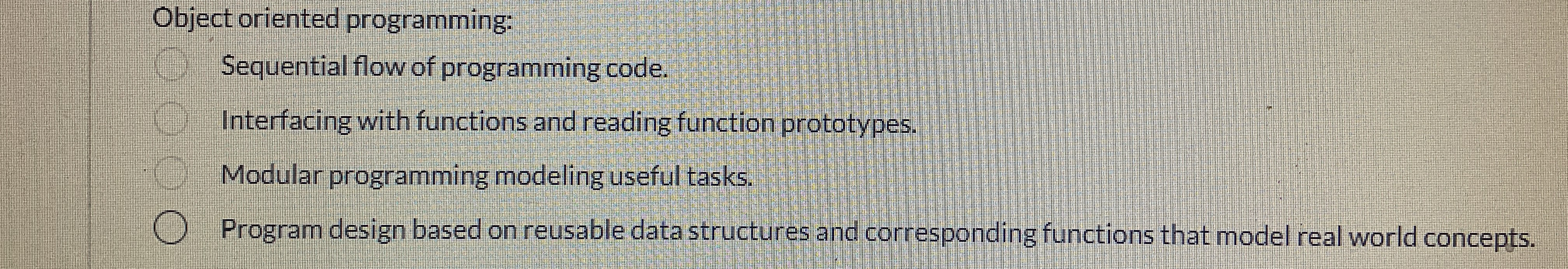 Object oriented programming: Sequential flow of