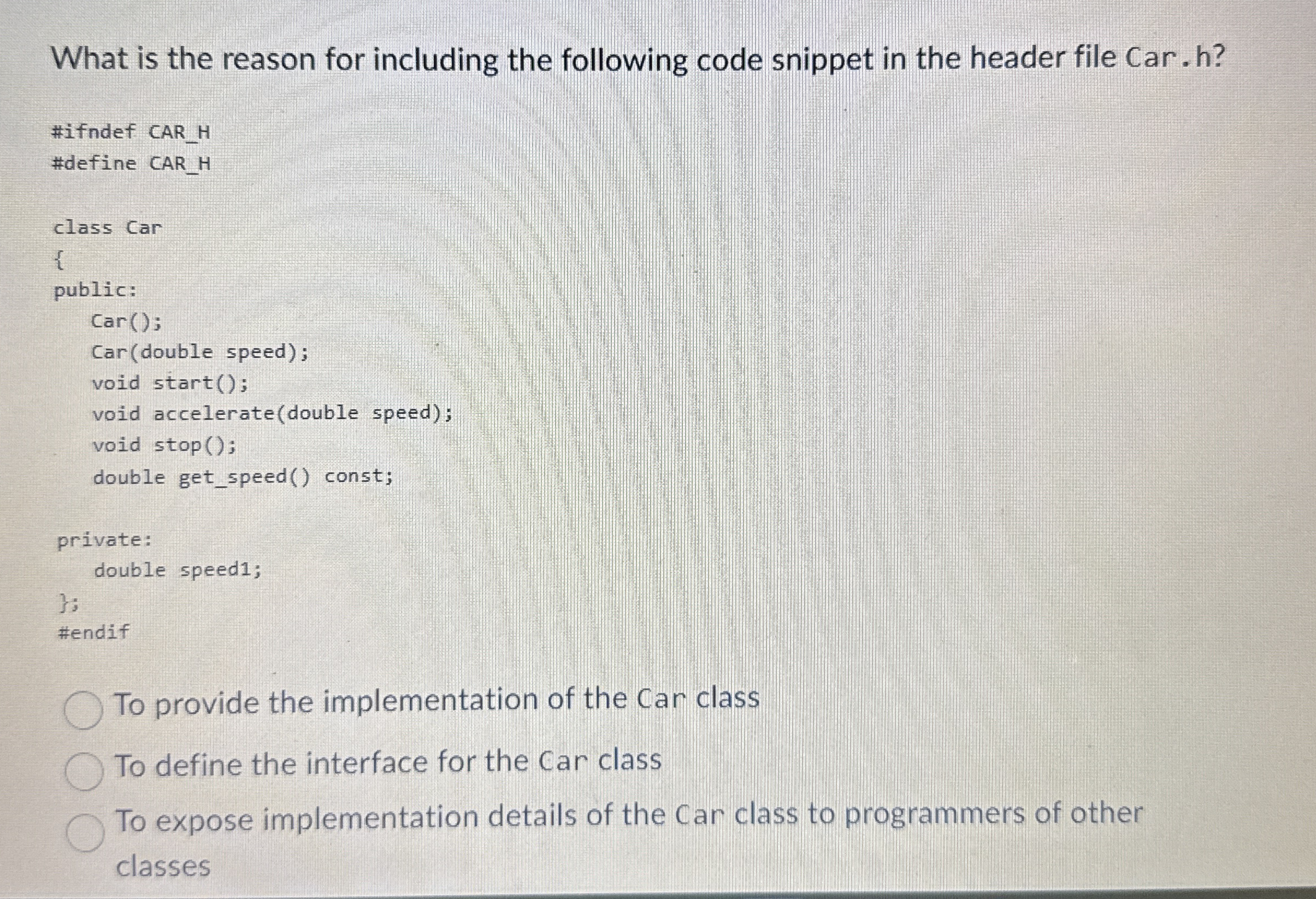 What is the reason for including the following