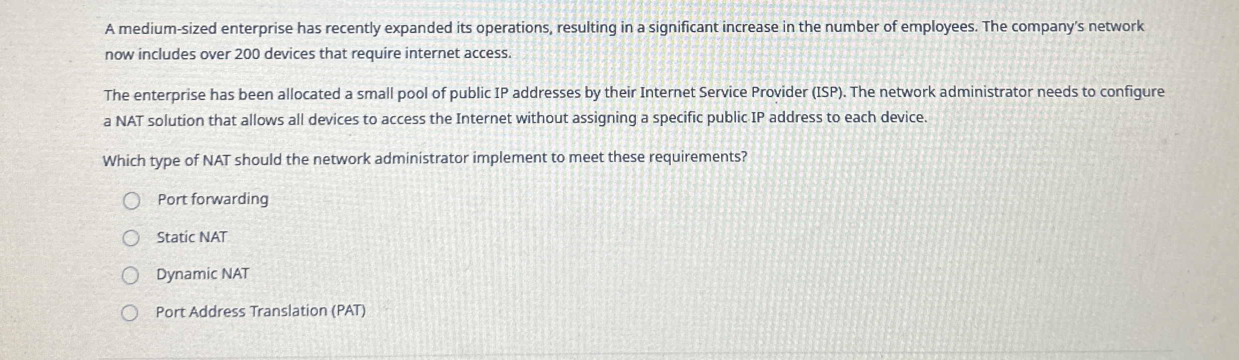 A medium - sized enterprise has recently expanded