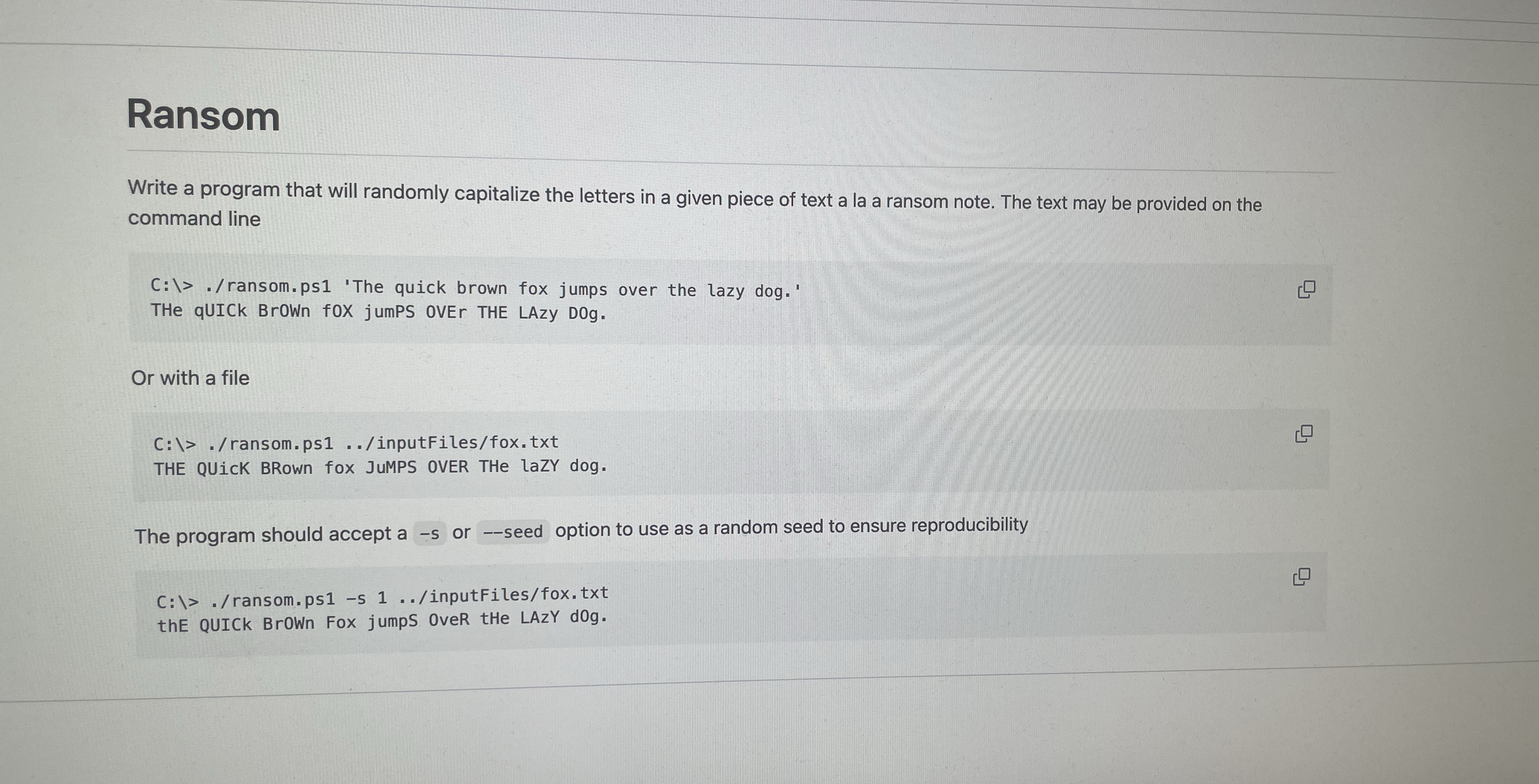 Ransom ( IN POWERSHELL PLEASE ) Write a program