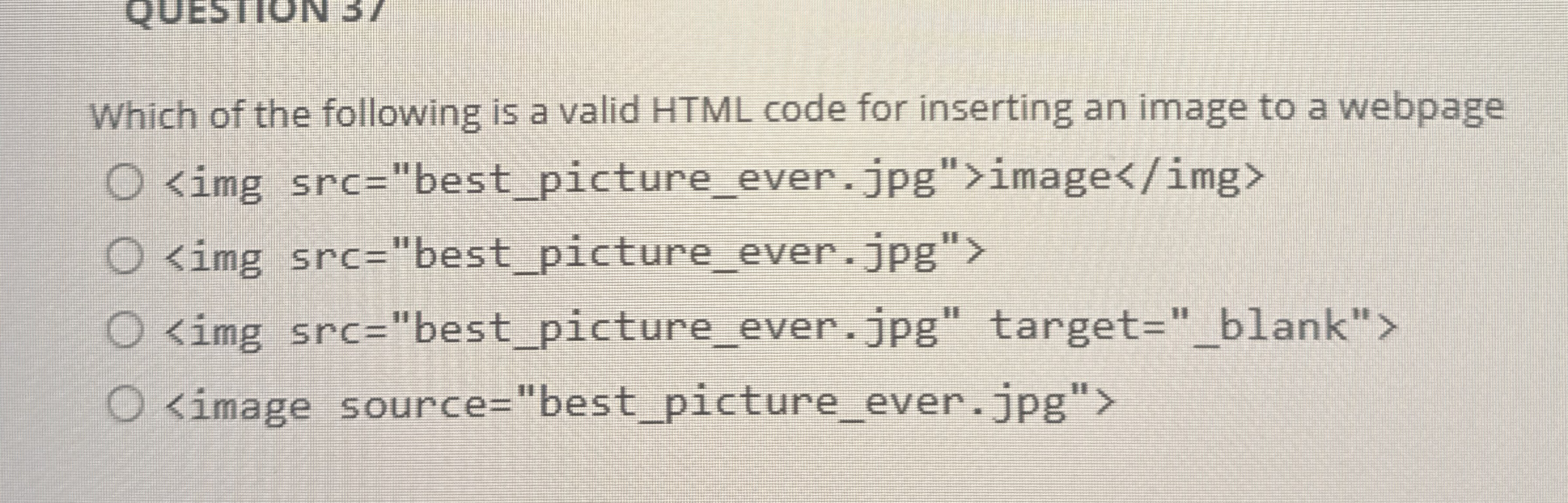 Which of the following is a valid HTML code for
