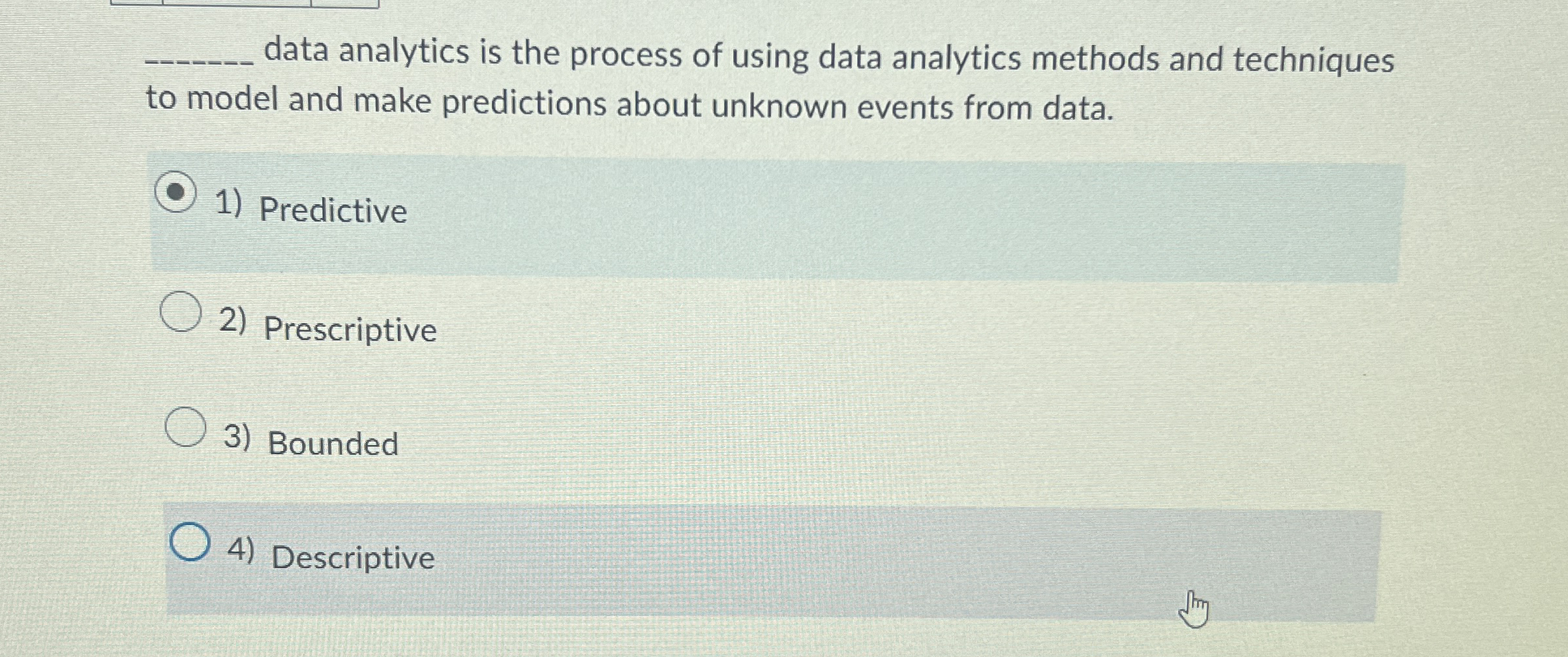 q , data analytics is the process of using data