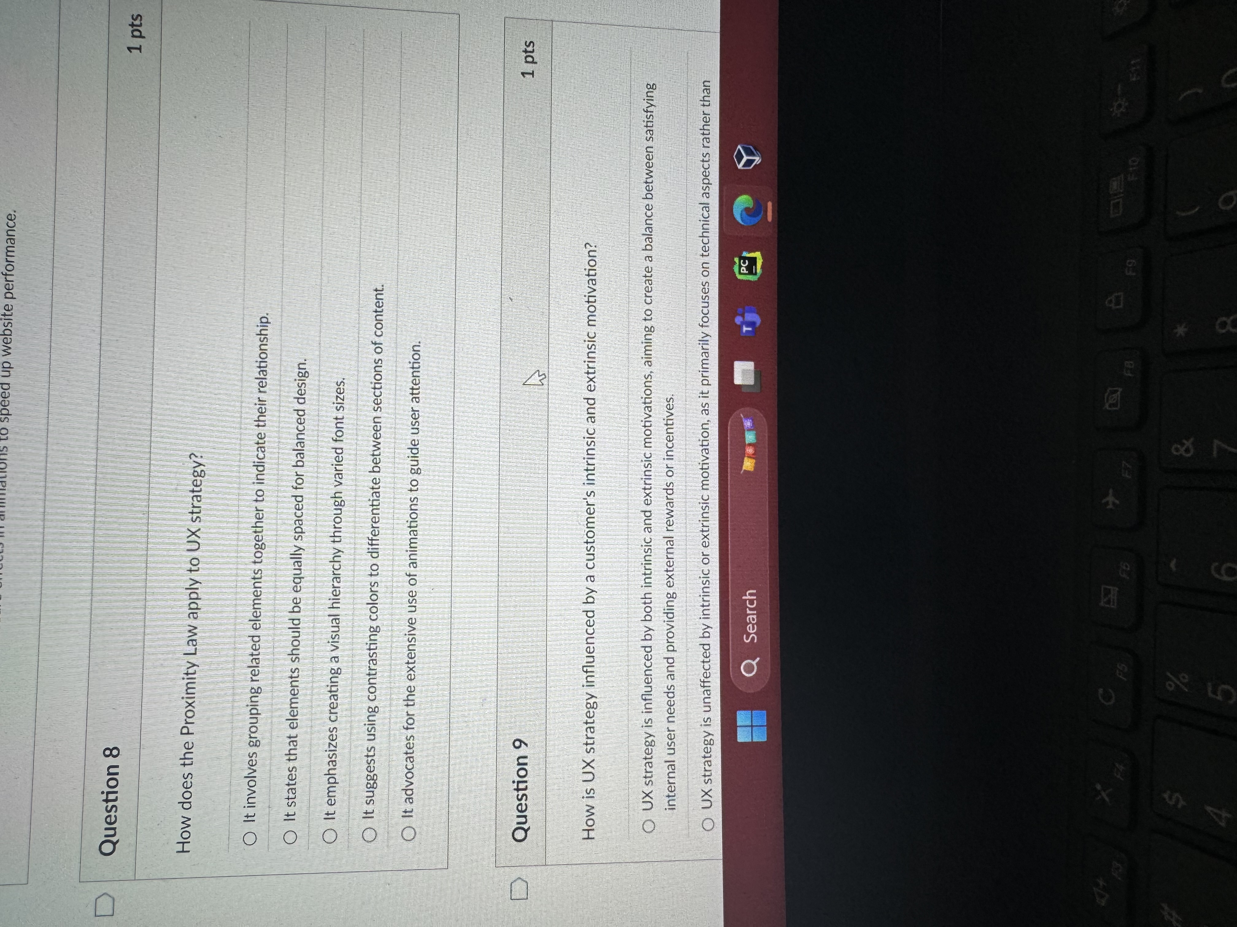 Question 8 How does the Proximity Law apply to UX