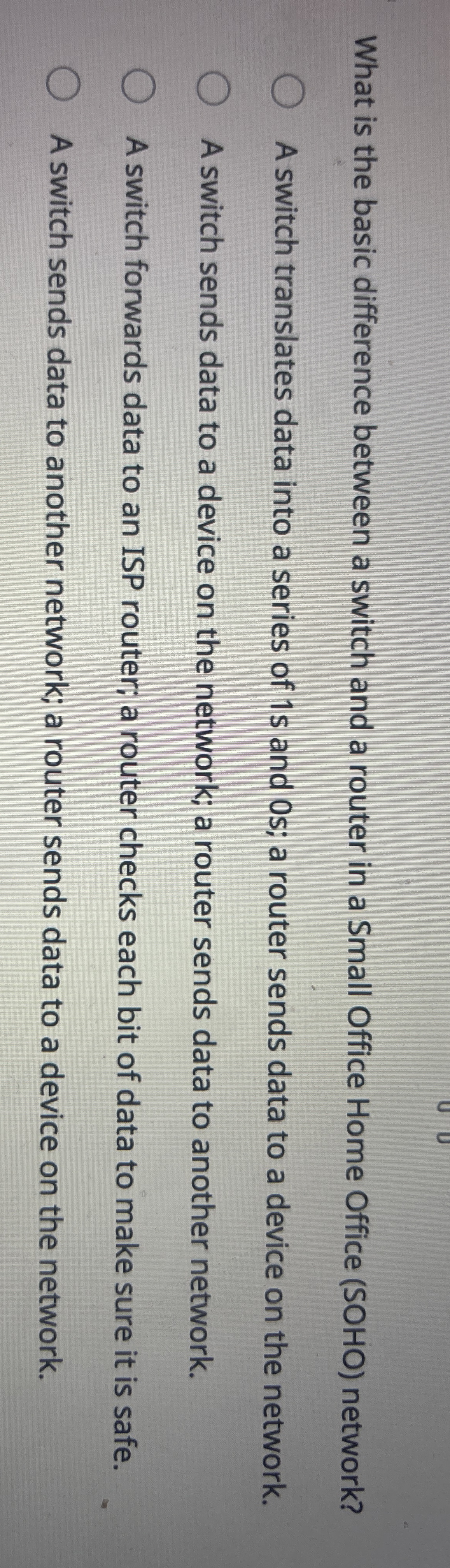 What is the basic difference between a switch and