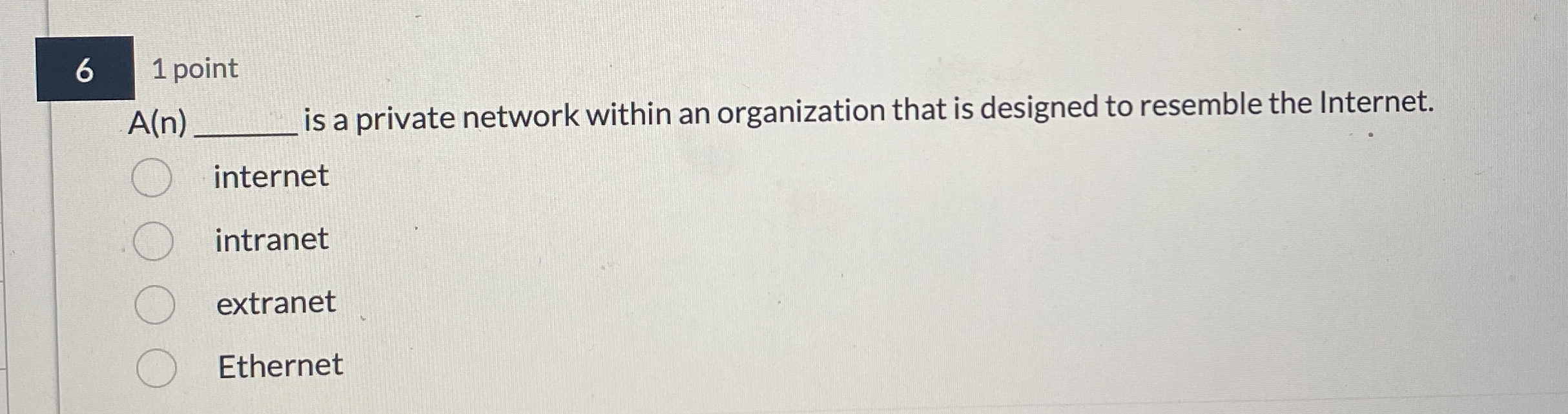 6 1 point A ( n ) is a private network within an