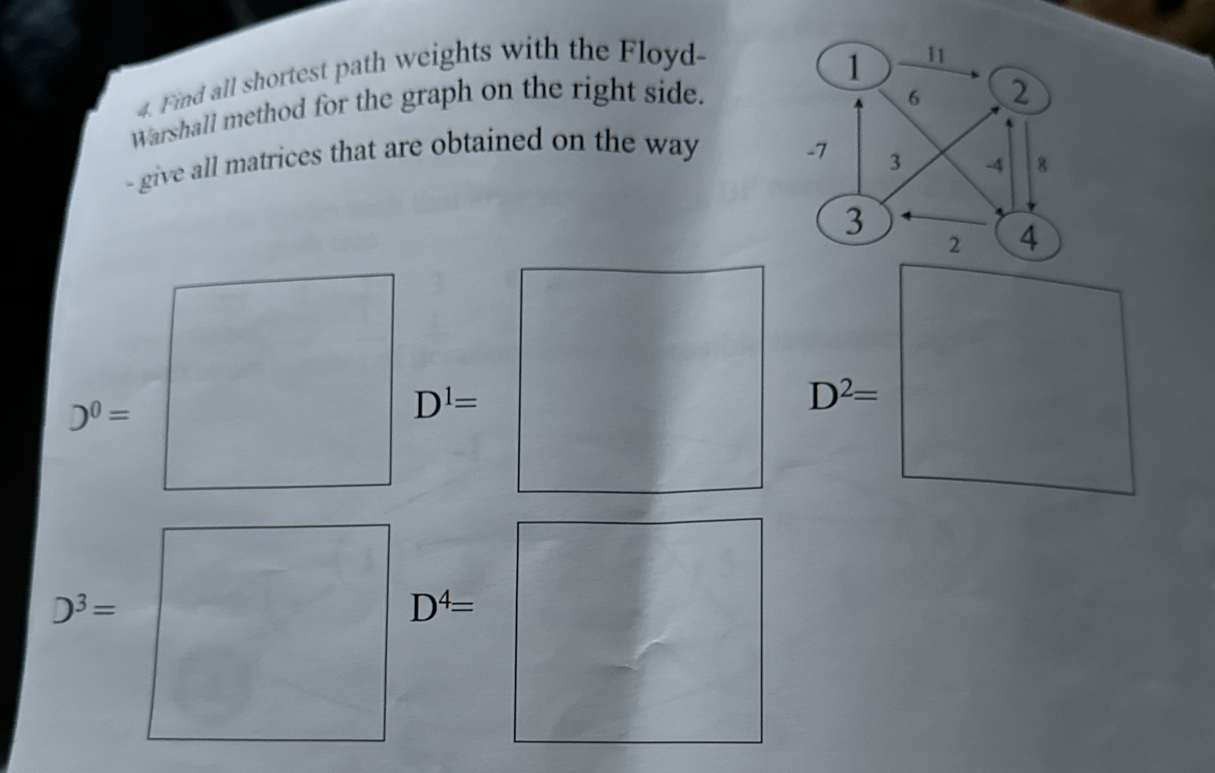 Find all shortest path weights with the