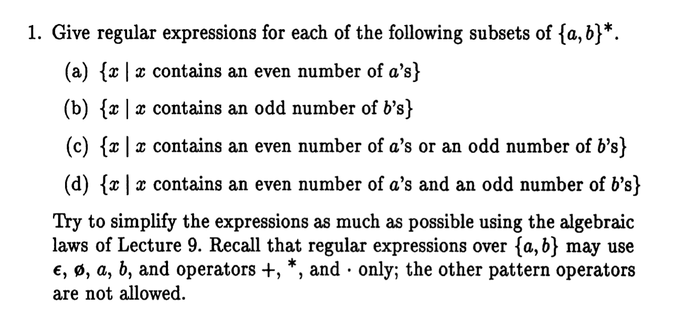 solve 1 a and 1 d Note need to first construct