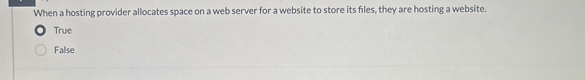 When a hosting provider allocates space on a web