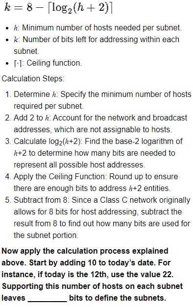 k = 8 - | ~ l o g 2 ( h + 2 ) ~ | h : Minimum