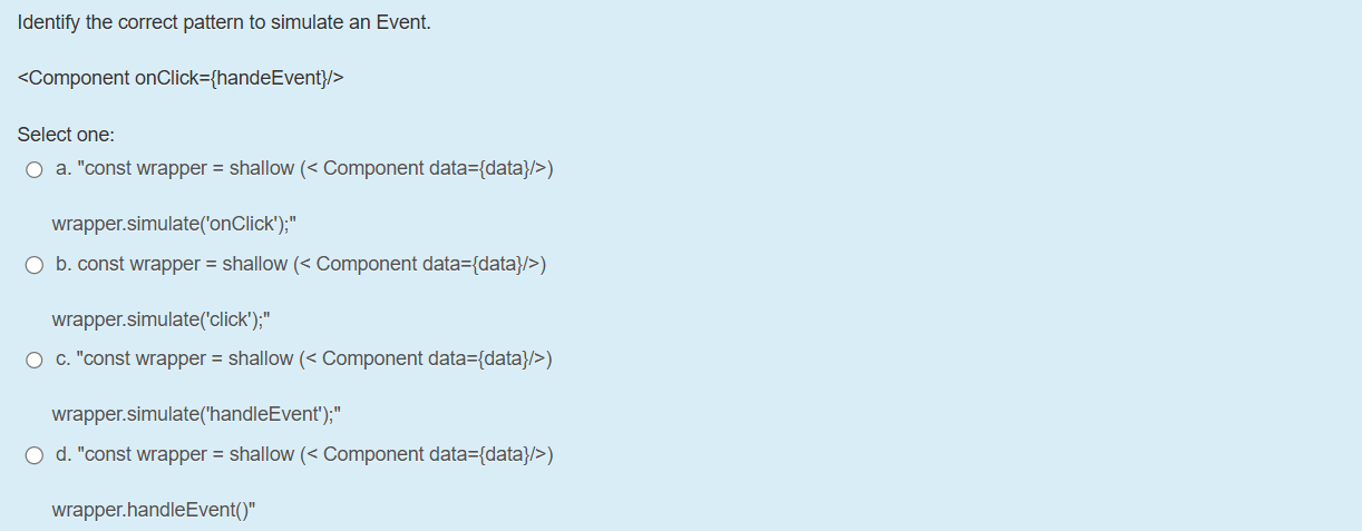 Identify the correct pattern to simulate an
