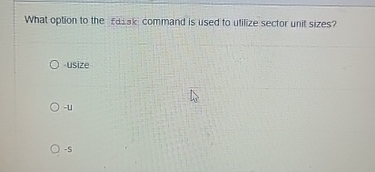 What option to the fdisk command is used to