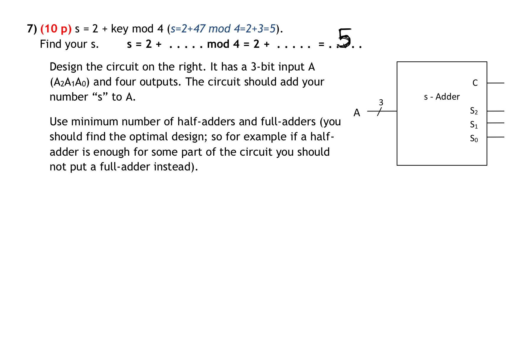 s = 5 can you solve this for 5