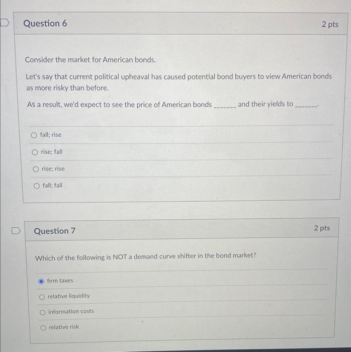 Answer with clear explanation Question 6 2 pts